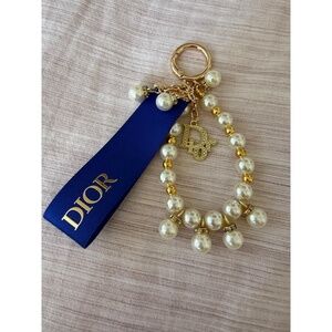 NIB Dior Keychain Pearl Bag Charm